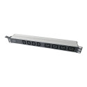 Digitus 1U Aluminum PDU, rackmountable, 4x C13, 4x C19 2x 16A Plug, 250VAC 50/60Hz open end | DN-954