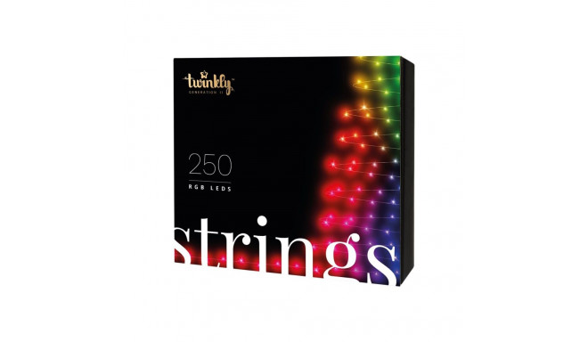 Twinkly|Strings Smart LED Lights 250 RGB (Multicolor), 20m, Black wire|RGB – 16M+ colors