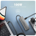 Axagon HMC-5H USB-C 3.2 Gen 1 hub 3x USB-A 4K HDMI PD 100W - Silber Wired USB 3.2 Gen 1 (3.1 Gen 1) 