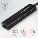 AXAGON HMC-GL3A USB-C jaotur, 3x USB-A, Gbit-LAN, must
