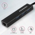 Axagon HMA-GL3A Multiport-Hub USB 3.0 Typ A Gbit-LAN 3x USB-A microSD Wired USB 3.2 Gen 1 (3.1 Gen 1