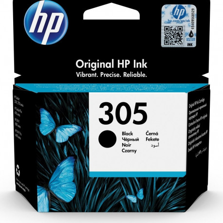 HP 305 must originaal tindikassett 1 tk