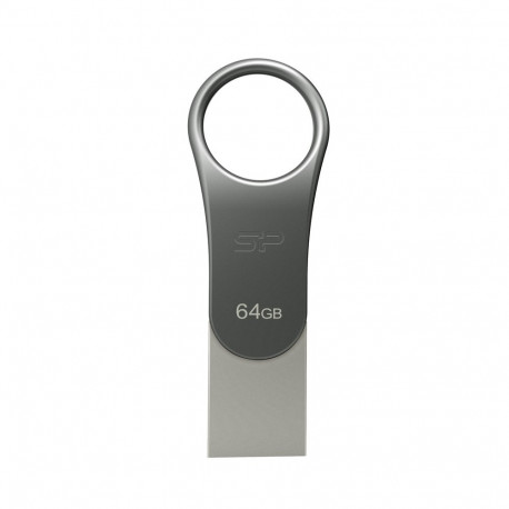 Silicon Power Mobile C80 USB mälupulk 64 GB USB Type-A / USB Type-C 3.0 (3.1 Gen 1) titaan