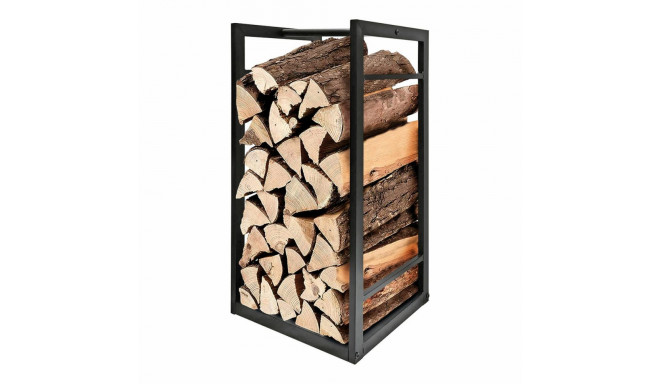 Log Stand EDM 85766 Black Metal 33 x 33 x 68 cm