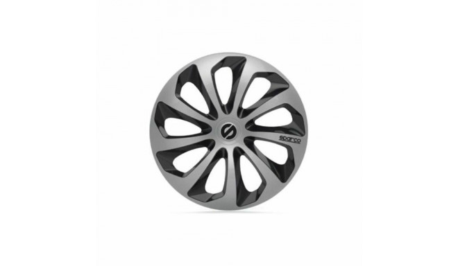 колпаки Sparco SPC1673SVBK 16" Чёрный/Серебристый