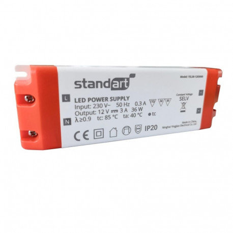 toiteadapter LED 36W 3A 12V DC IP20