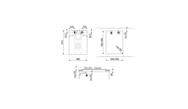 Smeg gas hob PV632CNR