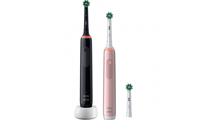 Oral-B Pro 3 3900N elektriline hambahari, kahekomplekt, must / roosa