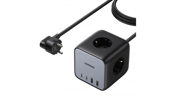 Ugreen cube power strip 65W USB / USB C + 3x AC socket black (CD268)