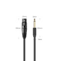 Ugreen audio cable microphone cable XLR (female) - 6.35 mm jack (male) 2 m black (20719 AV131)