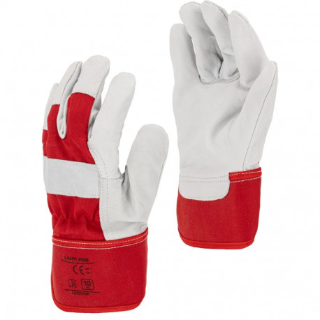 Rękawice ze skóry koz. czer. l270910p, karta, "10",ce, lahti