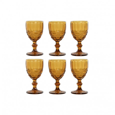 Set of cups Home ESPRIT Amber Crystal 240 ml (6 Units)