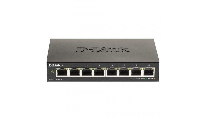 D-Link DGS-1100-08V2 Managed L2 Gigabit Ethernet (10/100/1000) Black