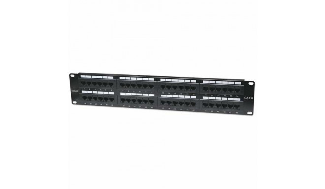 Intellinet Patch Panel, Cat6, UTP, 48-Port, 2U, Black