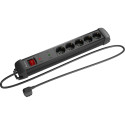 Lanberg SP1 surge protector power strip 5 sockets 3m black (SP1-05F-0300-BK)