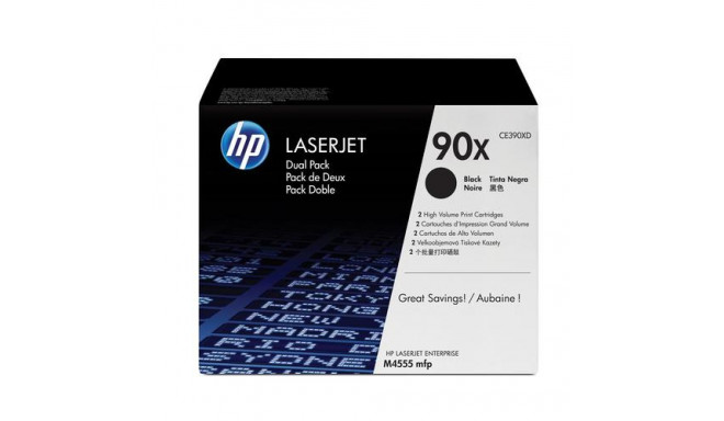 HP 90X 2-pack High Yield Black Original LaserJet Toner Cartridges