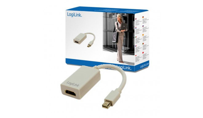 LogiLink Mini DisplayPort / HDMI Adapter 0.1 m HDMI Type A (Standard) Grey