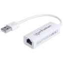 Manhattan USB-A Fast Ethernet Adapter, 10/100 Mbps Network, 480 Mbps (USB 2.0), Hi-Speed USB, RJ45, 