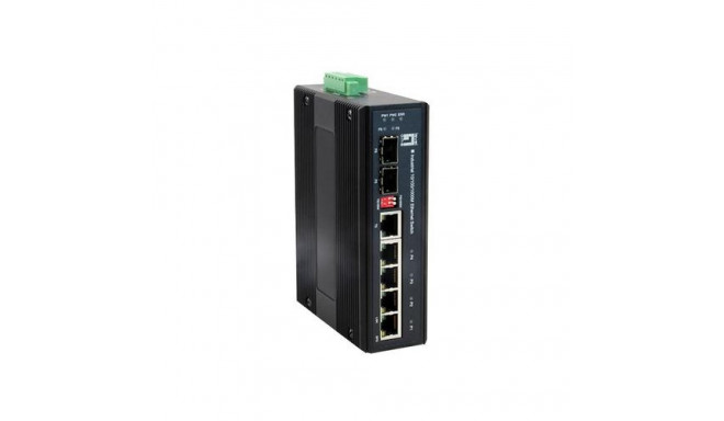 LevelOne 6-Port Gigabit Industrial Switch, 1 x SFP, 1 x SFP/RJ45 Combo, -40°C to 75°C, DIN-Rail