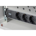 Digitus aluminium outlet strip, 3 safety outlets, 2 m supply safety plug