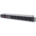 Intellinet 19&quot; 1.5U Rackmount 6-Way Power Strip - German Type&quot;, With On/Off Switch