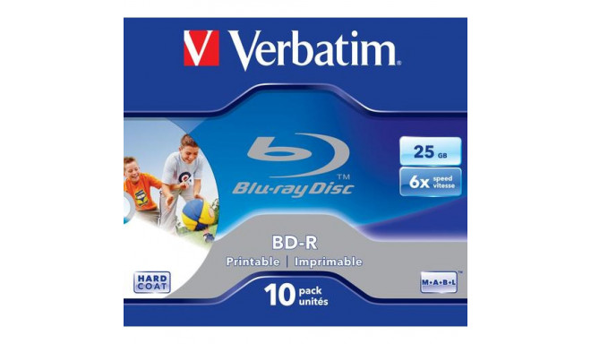 Verbatim BD-R SL 25GB 6x Printable 10 Pack Jewel Case 10 pc(s)