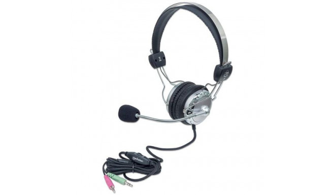 Manhattan Stereo Over-Ear Headset (3.5mm) (Clearance Pricing), Microphone Boom (padded), Adjustable 
