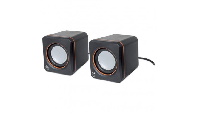 Manhattan 2600 Series Speaker System, Small Size, Big Sound, Two Speakers, Stereo, USB power, Output