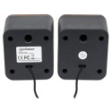 Manhattan 2600 Series Speaker System, Small Size, Big Sound, Two Speakers, Stereo, USB power, Output