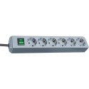 Brennenstuhl Eco power extension 1.5 m 6 AC outlet(s) Grey