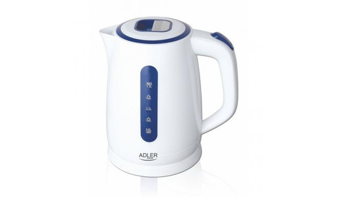 Adler AD 1234 electric kettle 1.7 L 2200 W Blue, White