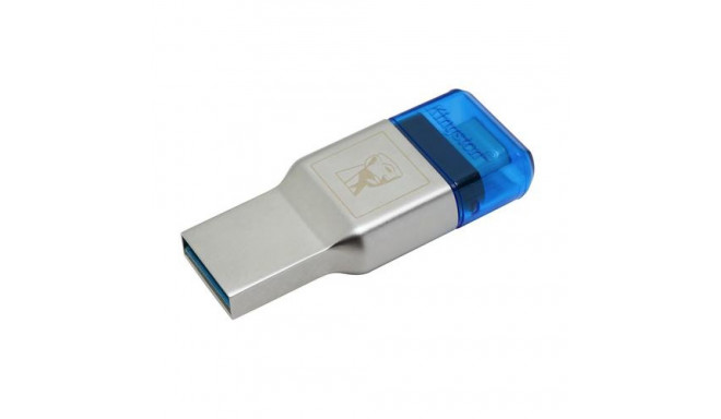 Kingston Technology MobileLite Duo 3C card reader USB 3.2 Gen 1 (3.1 Gen 1) Type-A/Type-C Blue, Silv