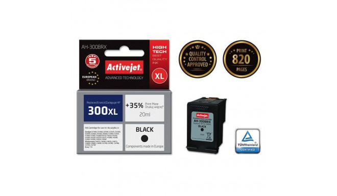 Activejet AH-300BRX ink (replacement for HP 300XL CC641EE; Premium; 20 ml; black)