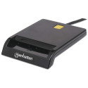 Manhattan USB-A Contact Smart Card Reader, 12 Mbps, Friction type compatible, External, Windows or M