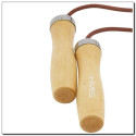 Leather skipping rope with a wooden handle HMS SK07