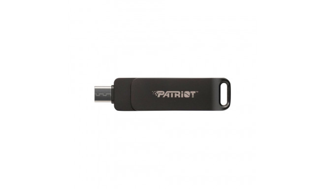 Mälupulk PATRIOT Rage R550 128GB 100 MB/S USB A+C Pööratav Disain (PE128GR550DSAD) Must