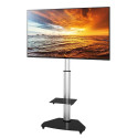 Techly Floor Stand with Shelf Trolley TV LCD/LED/Plasma 37-70" Silver