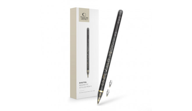 TECH-PROTECT DIGITAL MAGNETIC STYLUS PEN ”4” IPAD CLEAR/BLACK