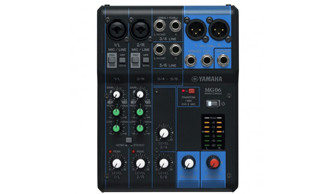 Yamaha MG06 audio mixer 6 channels Black