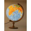 Globe 320 political-physical illuminated wood in box 0324