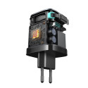 Joyroom JR-TCL02 65W USB-A USB-C GaN charger with built-in USB-C cable - black