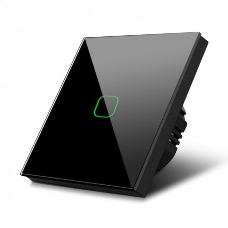 Maclean puutetundlik valguslüliti, üheosaline, käigulülituse ja ristikommutatsiooniga, klaas, must, 