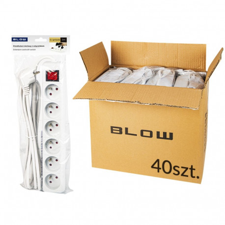 98-541# võrgu pikendusjuhe pr-670wsp 6-pesaline maandusega+lüliti 3m must (40 tk.)