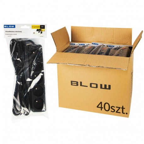 98-543# võrgupikendus pr-570p 5-pesaline maandusega 3m must 3x1,5mm (40 tk.)