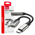 Adapter USB-C jaotur USB-C + mini jack 3,5 mm 10 cm