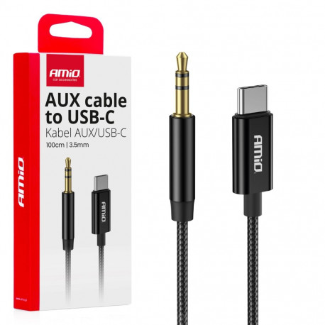 Audio-kaabel usb-c–aux mini-jack 3,5mm 1m amio-04294