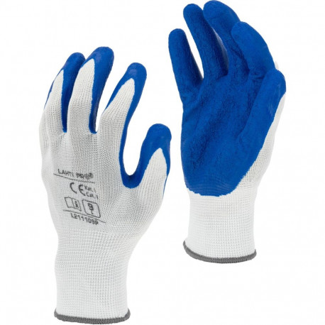 Rękawice lateks granat-białe l211109p, 12 par, "9", ce,lahti