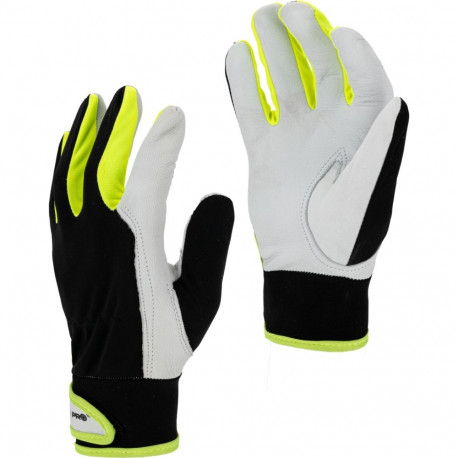 Rękawice ze skóry czar-żół. l271809p, karta, "9", ce, lahti