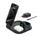 Belkin BoostCharge 3-in-1 Qi2 -langaton latausalusta MagSafella, musta