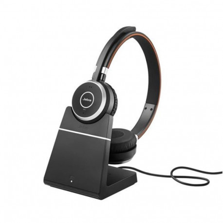 Jabra Evolve 65 SE MS Stereo Wireless Headset with Charging Stand and Link 390a USB-A Adapte